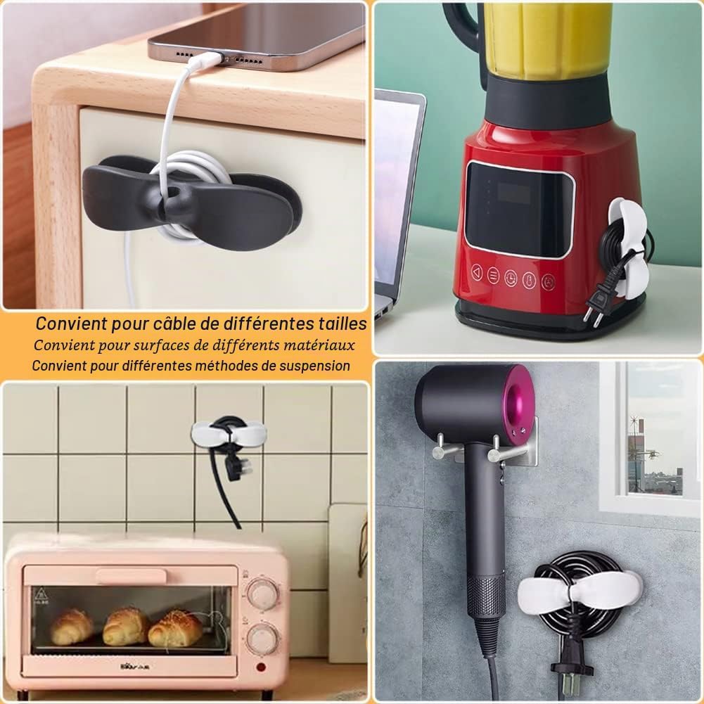 SisBroo 4 Pack Cord Organizer for Kitchen Appliances, Cable Winders, Appliances, Casserole, Mixer, Coffee Maker, Air Fryer