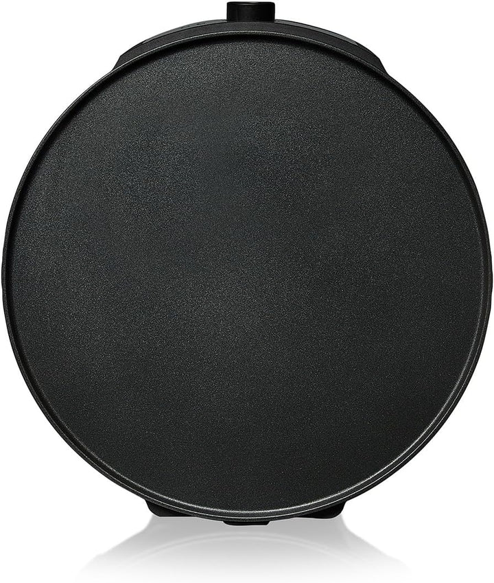 Cloer 6620 Crepe maker, for sweet or savory pancakes with a diameter of 29 cm, 1200 W, non-stick coating, with dough spreader and pancake turner, black